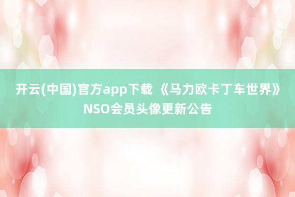 开云(中国)官方app下载 《马力欧卡丁车世界》NSO会员头像更新公告