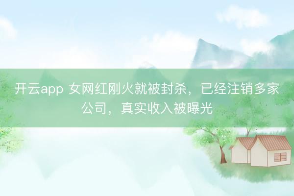 开云app 女网红刚火就被封杀,已经注销多家公司,真实收入被曝光