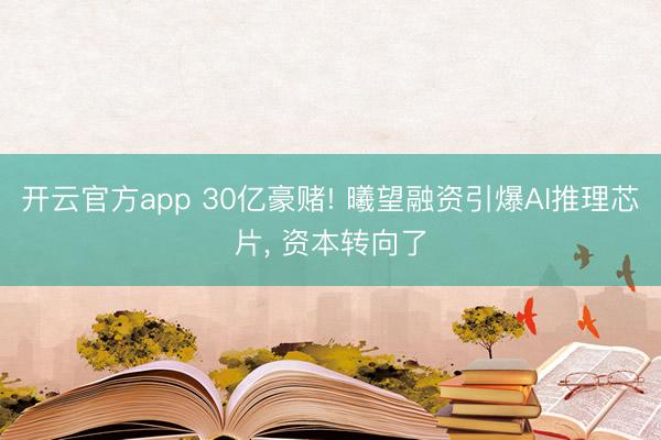 开云官方app 30亿豪赌! 曦望融资引爆AI推理芯片， 资本转向了