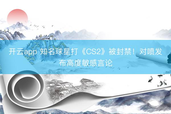 开云app 知名球星打《CS2》被封禁！对喷发布高度敏感言论