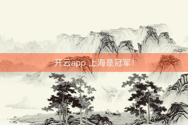 开云app 上海是冠军!