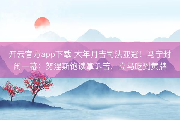 开云官方app下载 大年月吉司法亚冠!马宁封闭一幕:努涅斯饱读掌诉苦,立马吃到黄牌