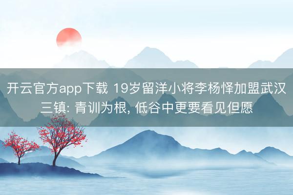 开云官方app下载 19岁留洋小将李杨怿加盟武汉三镇: 青训为根， 低谷中更要看见但愿