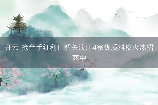 开云 抢合手红利！韶关浈江4宗优质料皮火热招商中